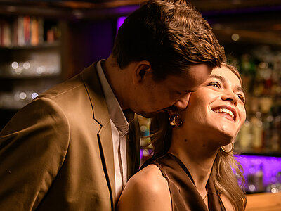 A couple in the bar at the Adults Only Hotel Winzer