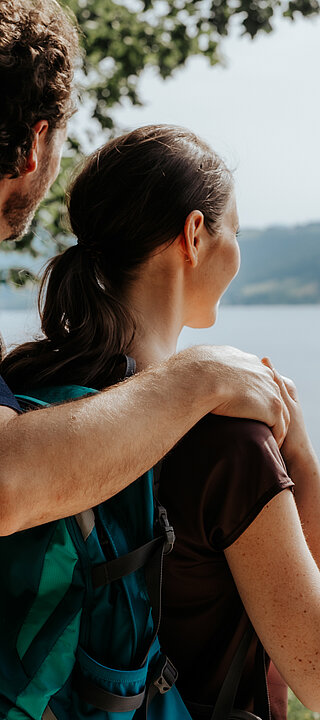 On the move A couple enjoy the view of Lake Attersee whilst hiking