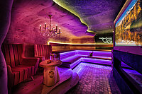 Swiss stone pine living room in the Edelstein Spa at the Wellnesshotel Winzer