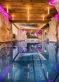 Indoor swimming pool at the Edelstein Spa in the Wellnesshotel Winzer in Upper Austria