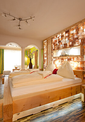 Zirbennest Junior Suite with a fireplace at the Adults Only Hideaway Hotel Winzer