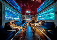 Swiss stone pine meditation room in the Edelstein Spa at the Hotel Winzer